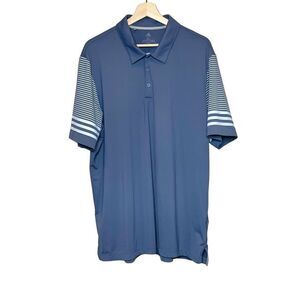 Adidas ultimate 365 blue striped sleeve golf polo size XL